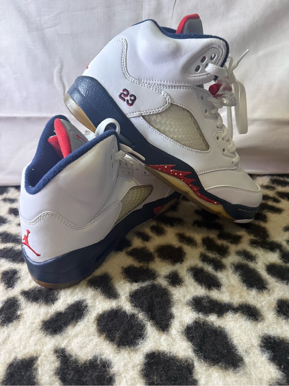 Jordan Kids White Navy Red Basketball Sneakers